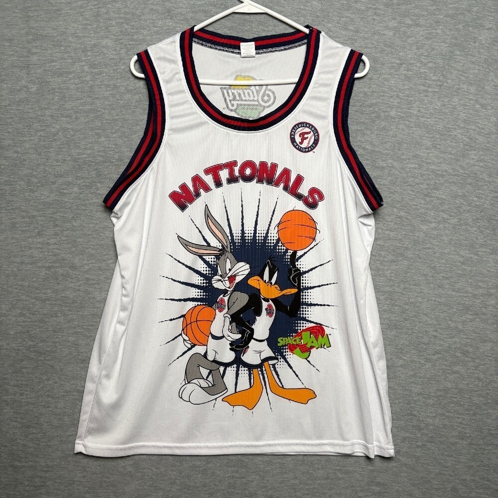 Space‎ Jam Nationals Jersey Bugs Bunny Sleeveless White XL Men